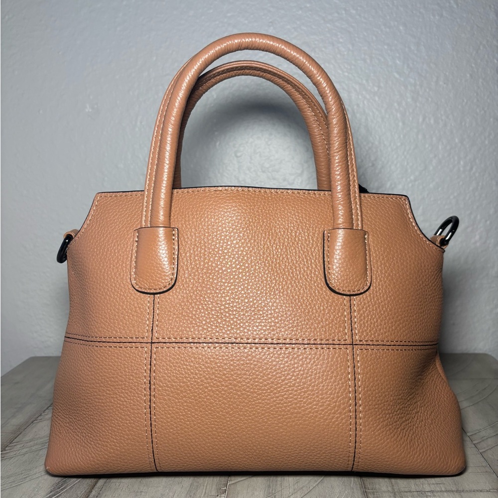 Kattee Tan Cowhide Leather Handbag - Picture 1 of 9